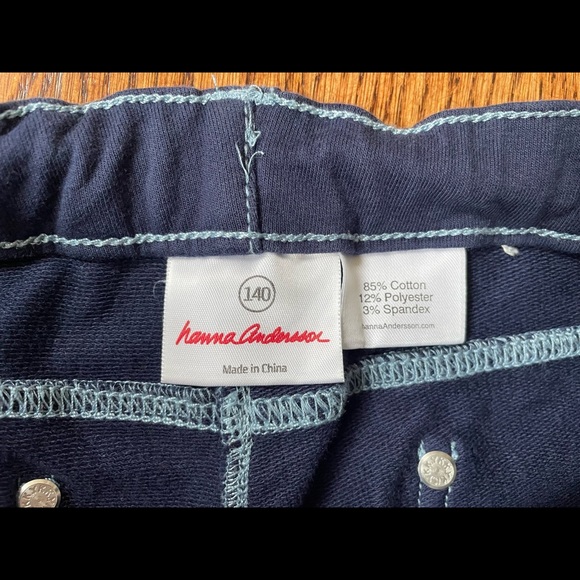 Hanna Andersson Blue Girl's Pants, size 140, like-new! Adjustable waist. - Picture 3 of 6